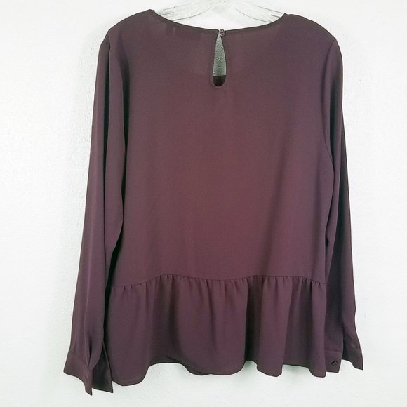 Apt 9 Women's Plum Peplum Top Size Large - Picture 5 of 13